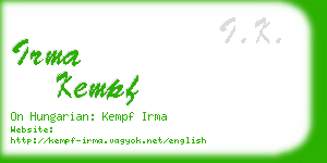 irma kempf business card